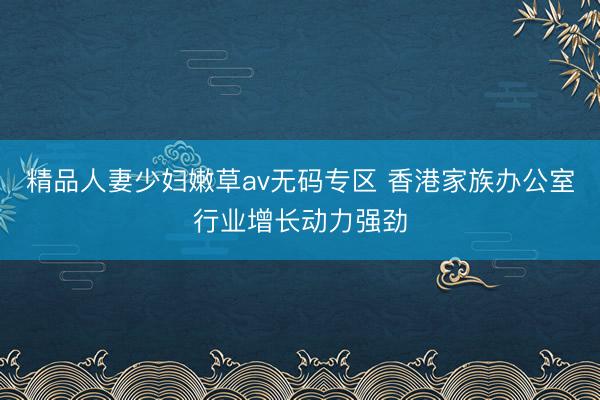 精品人妻少妇嫩草av无码专区 香港家族办公室行业增长动力强劲