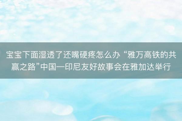 宝宝下面湿透了还嘴硬疼怎么办 “雅万高铁的共赢之路”中国—印尼友好故事会在雅加达举行