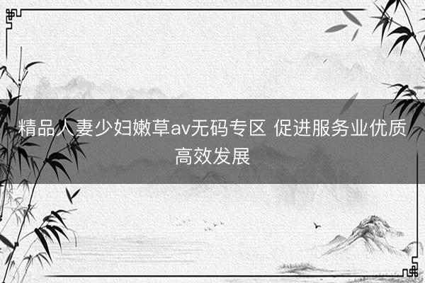 精品人妻少妇嫩草av无码专区 促进服务业优质高效发展