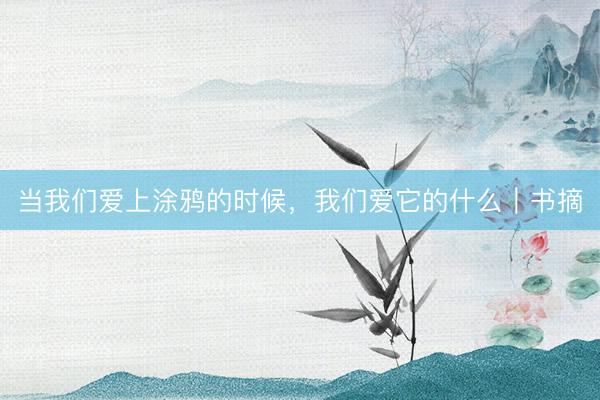 当我们爱上涂鸦的时候，我们爱它的什么｜书摘
