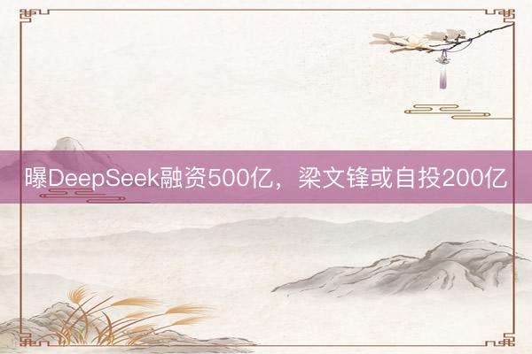 曝DeepSeek融资500亿，梁文锋或自投200亿
