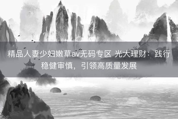 精品人妻少妇嫩草av无码专区 光大理财：践行稳健审慎，引领高质量发展