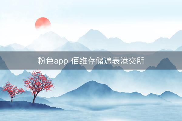 粉色app 佰维存储递表港交所