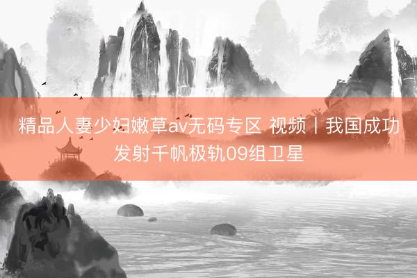 精品人妻少妇嫩草av无码专区 视频丨我国成功发射千帆极轨09组卫星
