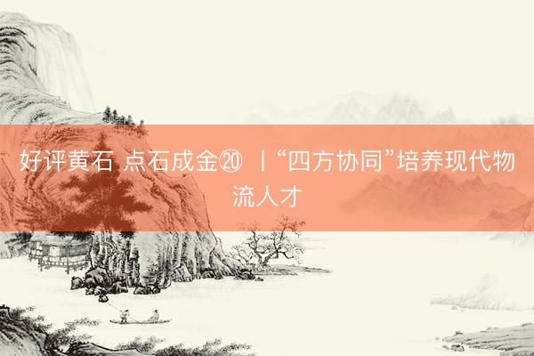 好评黄石 点石成金⑳ 丨“四方协同”培养现代物流人才