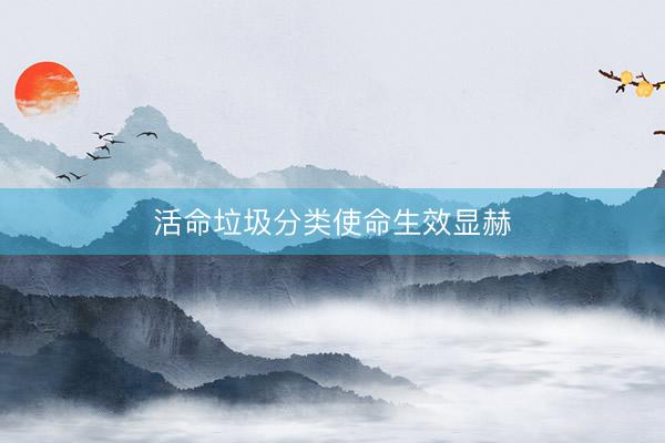 活命垃圾分类使命生效显赫