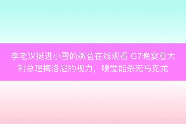李老汉挺进小雪的嫩苞在线观看 G7晚宴意大利总理梅洛尼的视力，嗅觉能杀死马克龙