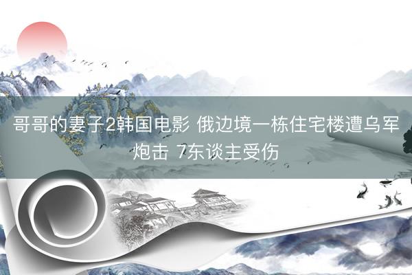 哥哥的妻子2韩国电影 俄边境一栋住宅楼遭乌军炮击 7东谈主受伤