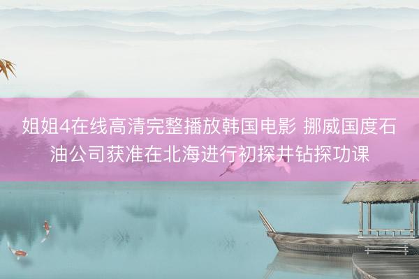 姐姐4在线高清完整播放韩国电影 挪威国度石油公司获准在北海进行初探井钻探功课
