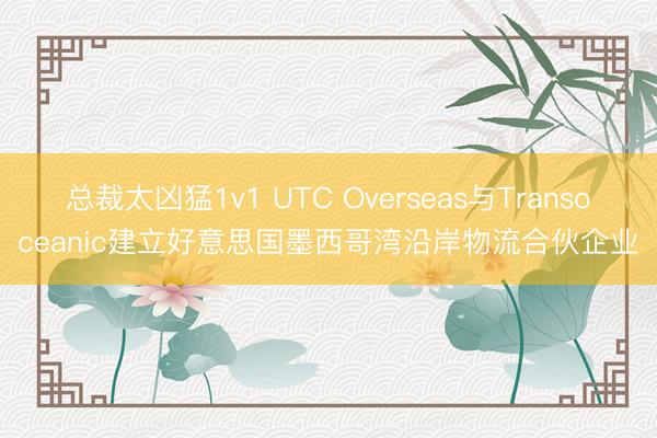 总裁太凶猛1v1 UTC Overseas与Transoceanic建立好意思国墨西哥湾沿岸物流合伙企业