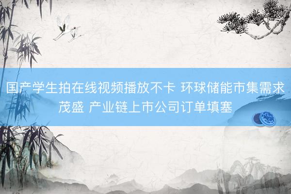 国产学生拍在线视频播放不卡 环球储能市集需求茂盛 产业链上市公司订单填塞