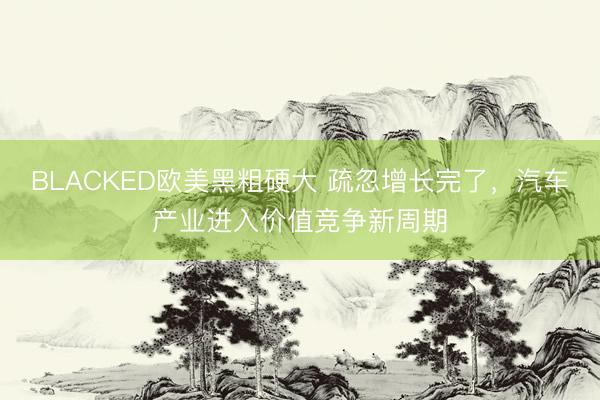 BLACKED欧美黑粗硬大 疏忽增长完了，汽车产业进入价值竞争新周期
