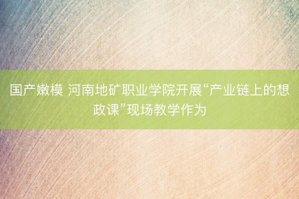 国产嫩模 河南地矿职业学院开展“产业链上的想政课”现场教学作为