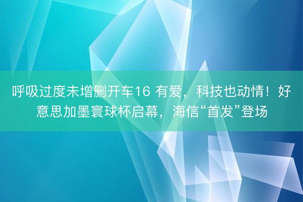 呼吸过度未增删开车16 有爱，科技也动情！好意思加墨寰球杯启幕，海信“首发”登场