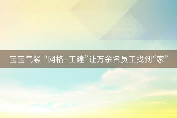 宝宝气紧 “网格+工建”让万余名员工找到“家”