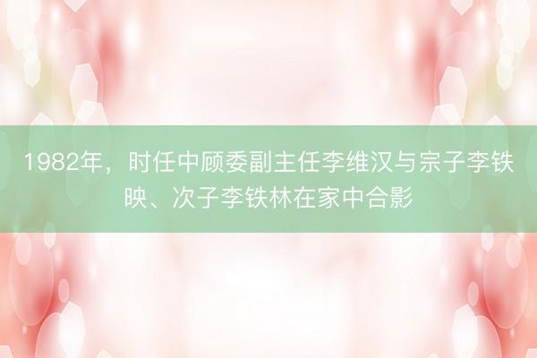 1982年，时任中顾委副主任李维汉与宗子李铁映、次子李铁林在家中合影