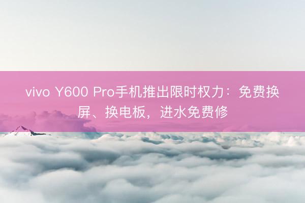 vivo Y600 Pro手机推出限时权力：免费换屏、换电板，进水免费修